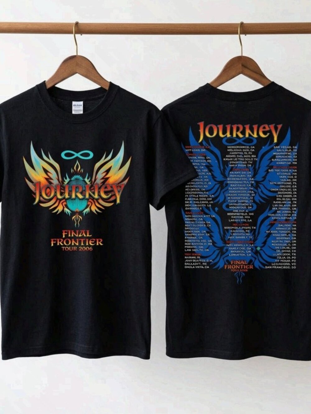 Journey Final Frontier Tour 2026 Double Sided Black Concert Reprint T-Shirt